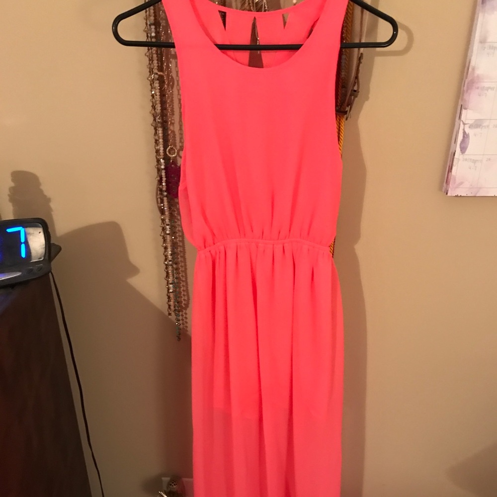 Bright pink maxi dress